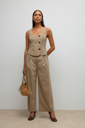 Ayah Hw Wide Pant - Dune Melange