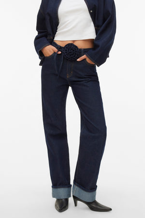 Allison Straight Rosebelt  - Dark Blue Denim