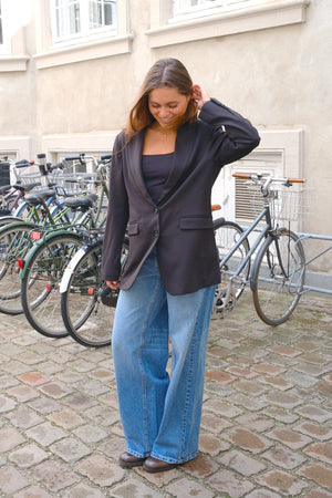 Blazer met klassieke pasvorm - Zwart