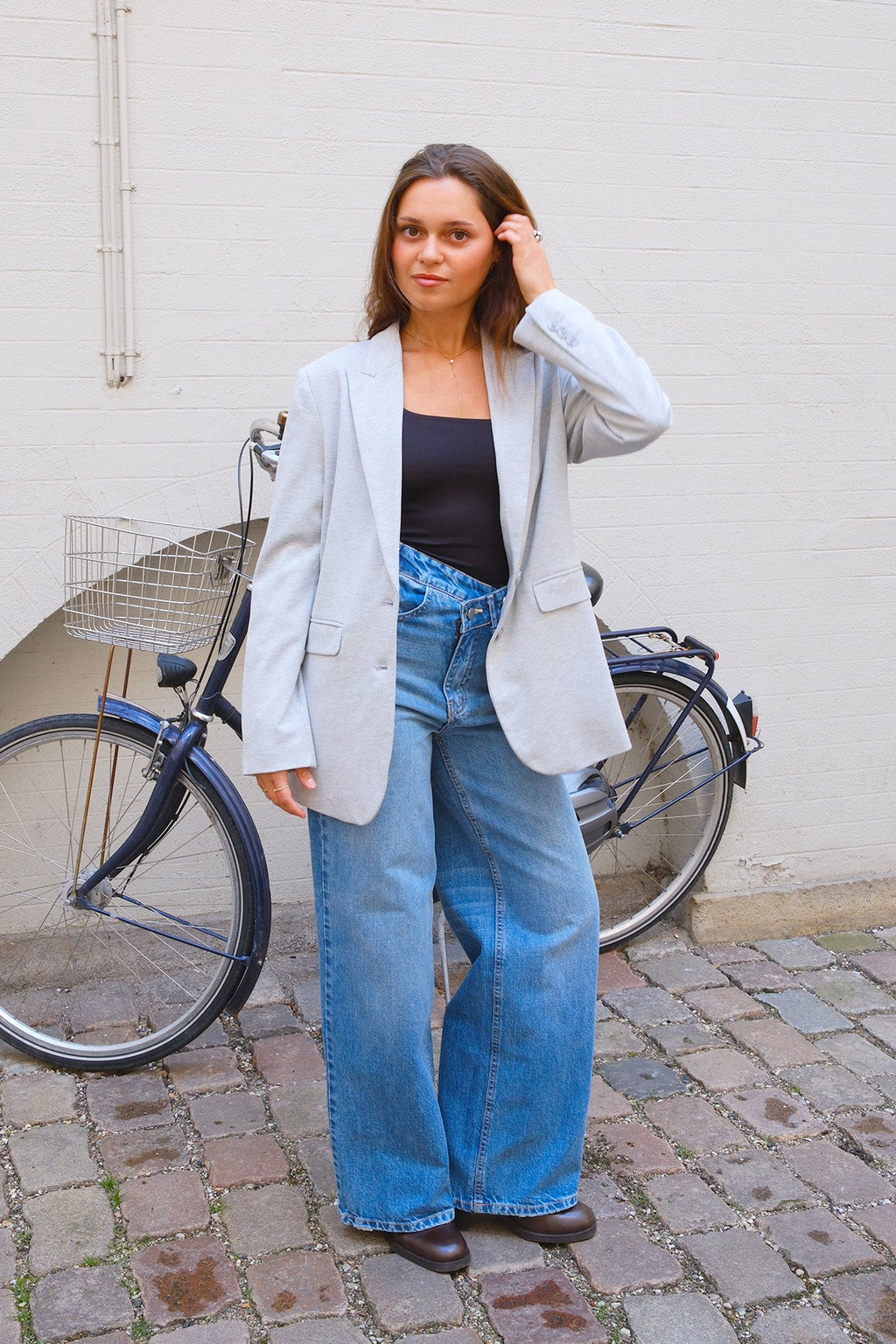 Blazer met klassieke pasvorm - lichtgrijs