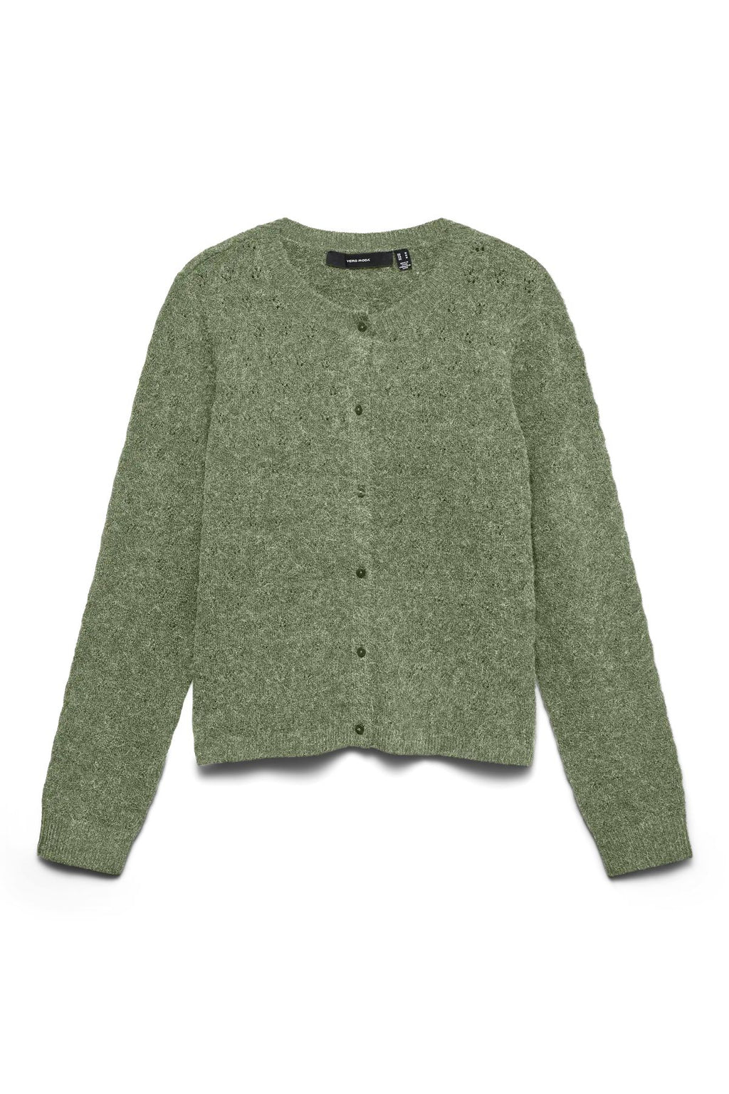 Doffy Stitch Ls O-Neck Cardigan - Oliegroen Melange