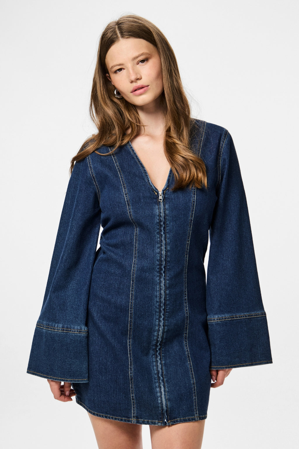 Flora Denim Jurk - Donkerblauw Denim