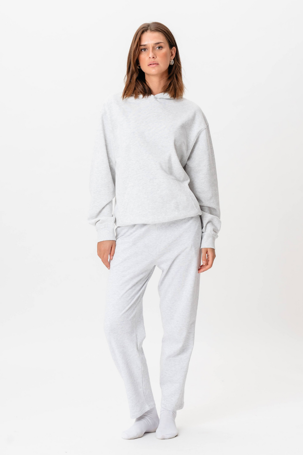 Hoodie zonder trekkoord - grijs