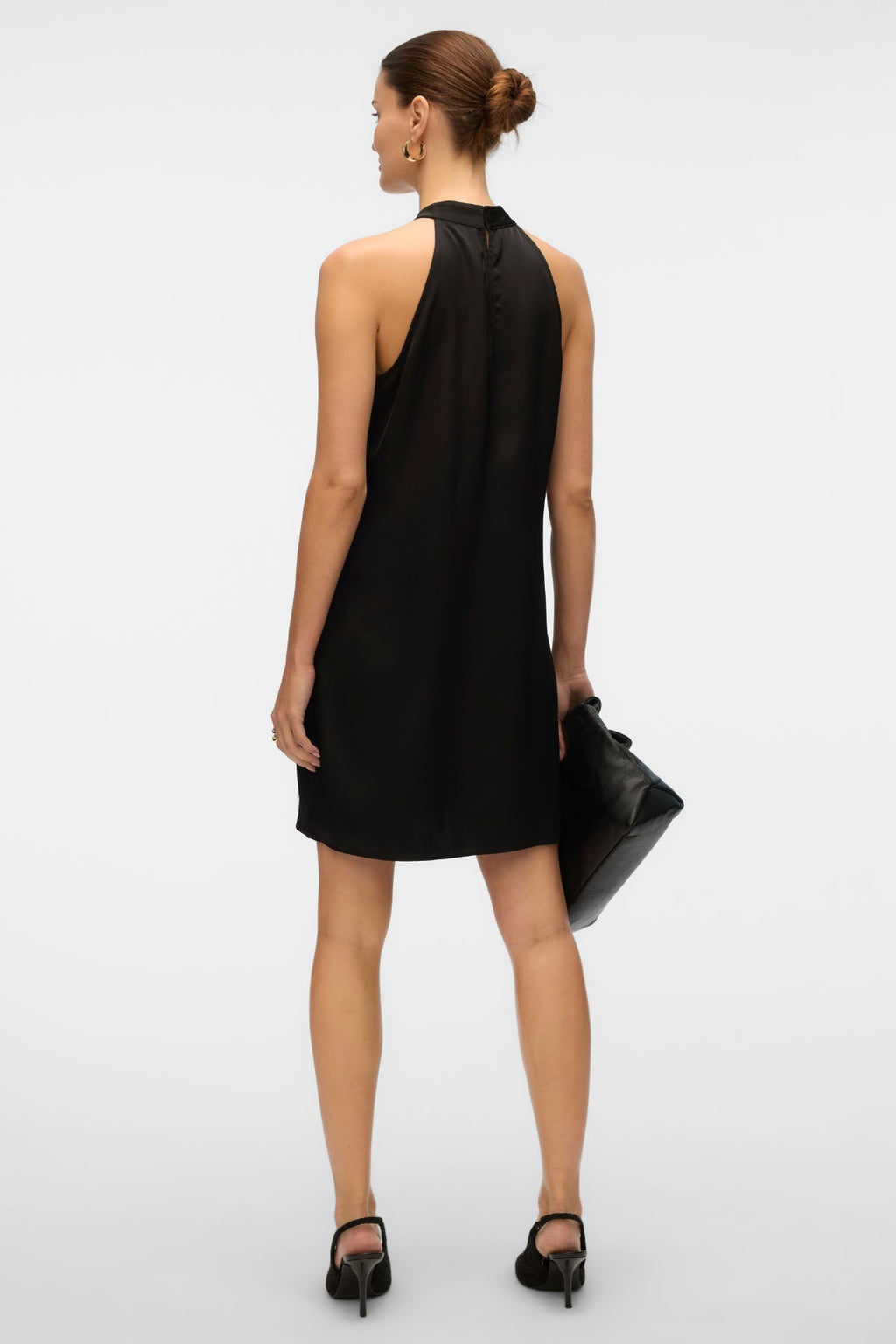 Elena Halter Neck korte jurk - zwart