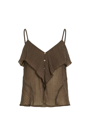 Danira singlettop met V-hals - leisteenzwart