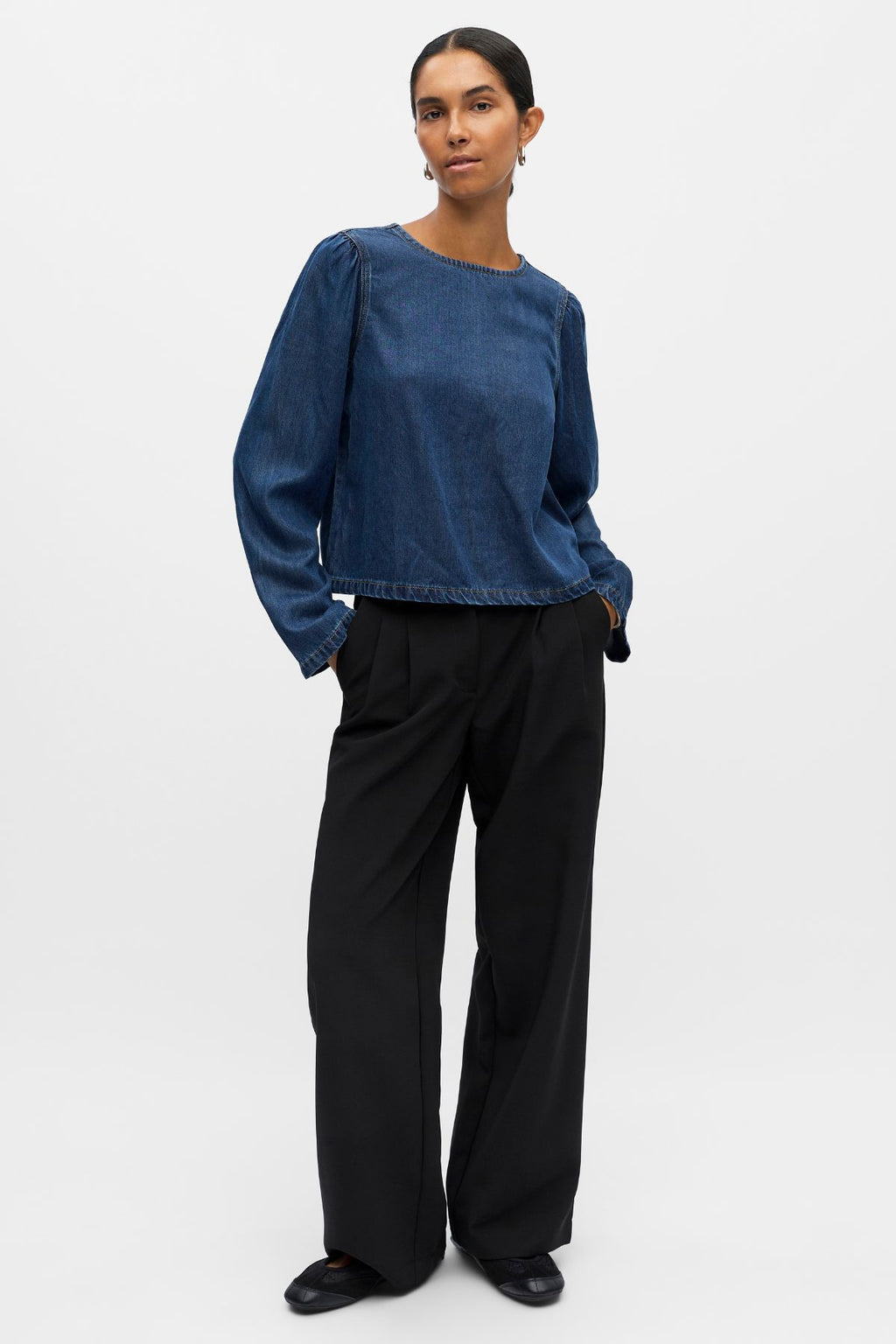 Frame top - donkerblauwe denim