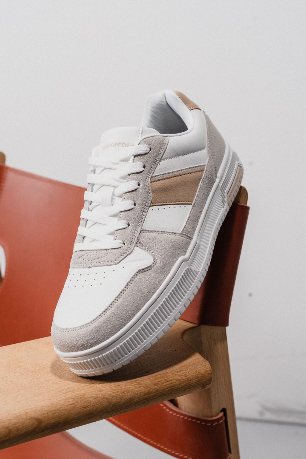 Klassieke sneaker - Wit/Beige