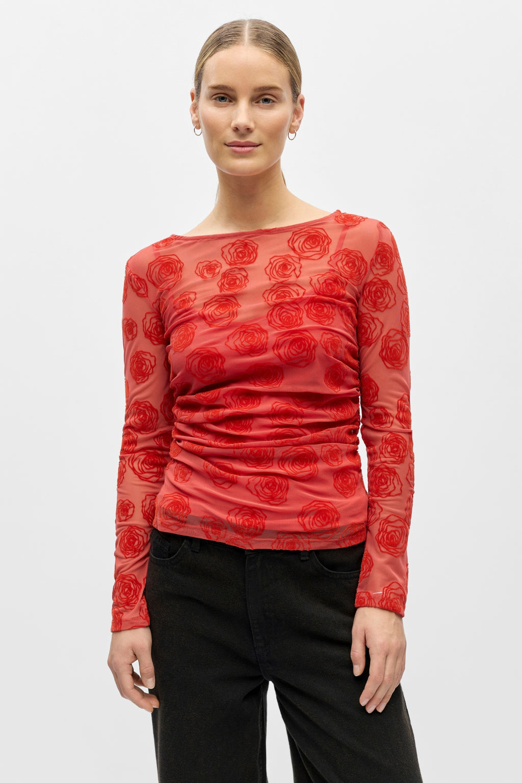 Elodie Top - Cranberry Poinsette-rozen