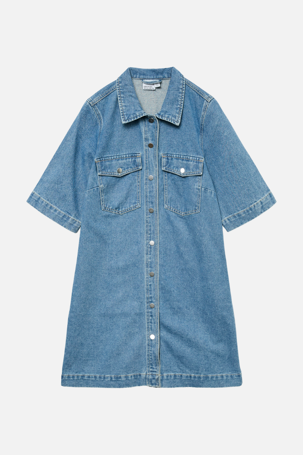 Fenja Short Denim Dress - Medium Blue Denim