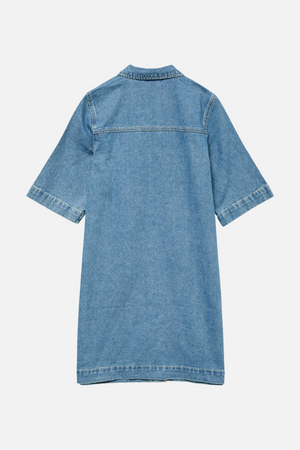 Fenja Short Denim Dress - Medium Blue Denim