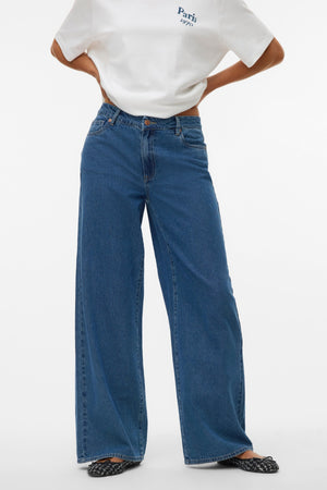 Remy Wide Jeans - Middelblauw denim