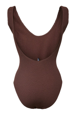 Kenna Crepe Swimsuit - Deep Mahogany
