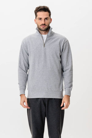 Sweatshirt half zip - grijs