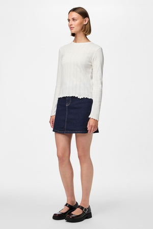 Marie O-Neck Poin Top - Cloud Dancer