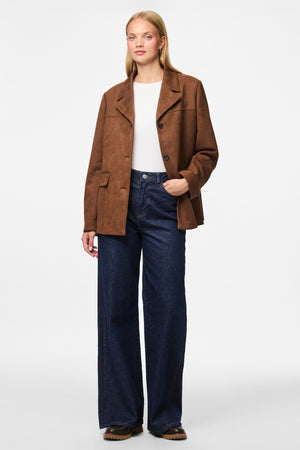 Rakel Brushed Outerwear Blazer - Downtown Brown