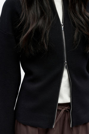 Reynard Gebreid Vest - Zwart