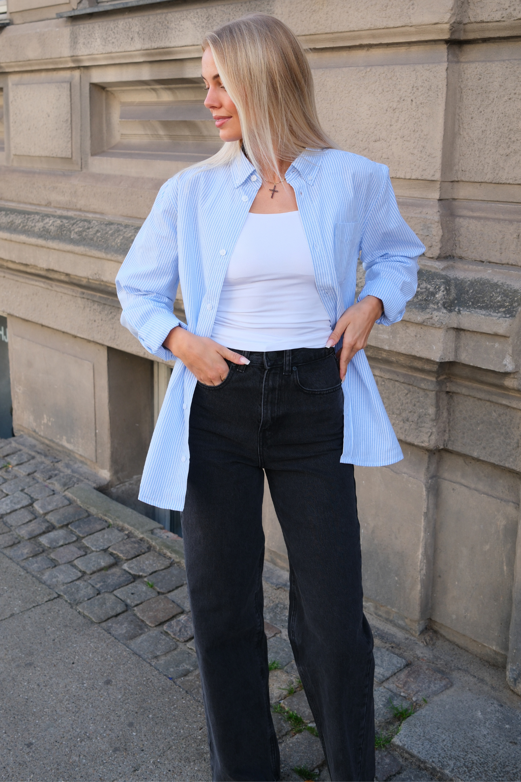 Vriendje Oxford Shirt - lichtblauw/wit