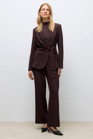 Upama Tie Blazer - Chocolade Plum