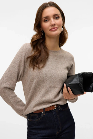 Doffy O-hals blouse - Moon Rock Melange