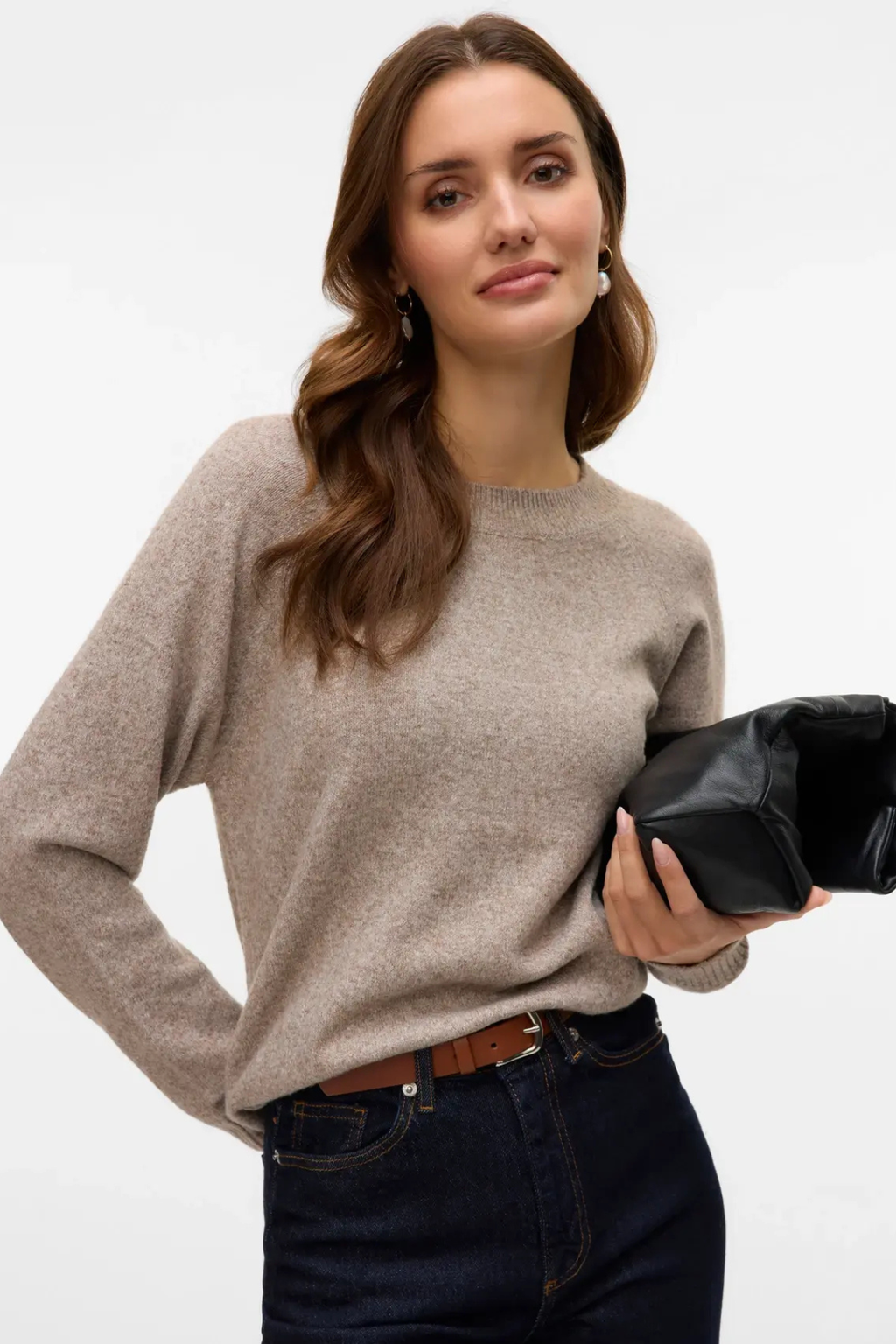 Doffy O-hals blouse - Moon Rock Melange