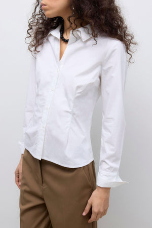 Ums V-Neck Shirt - Bright White