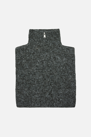 Cora Zipper Bibneck - Dark Gray Melange