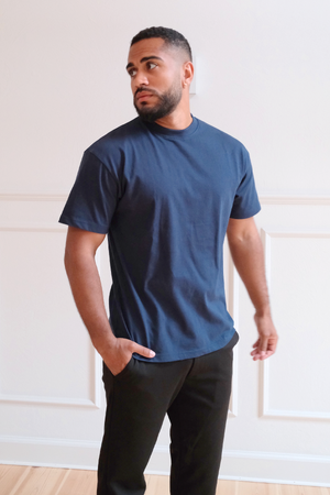 Boxy T-shirt - Marineblauw