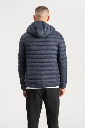 Lichte Pufferjas met capuchon - Navy