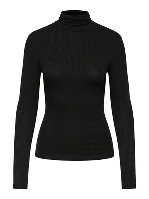 Kitte rollneck top - zwart