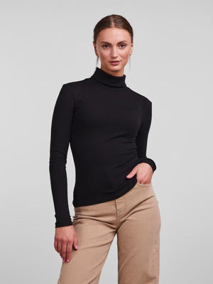 Kitte rollneck top - zwart