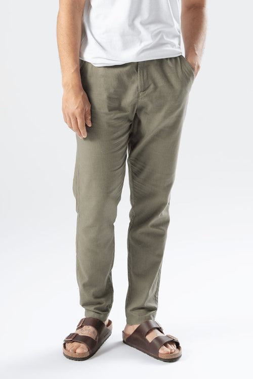 Linen Pants - Army - TeeShoppen Group™ - Pants - TeeShoppen