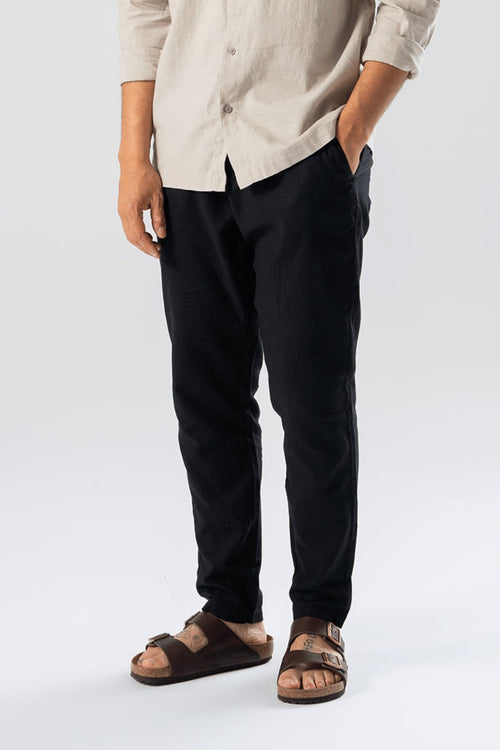 Linen Pants - Black - TeeShoppen Group™ - Pants - TeeShoppen