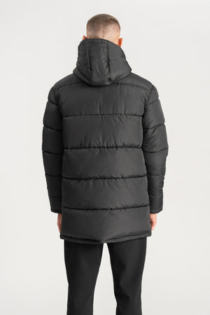 Lang puffer jack - Zwart