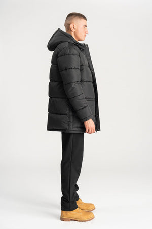 Lang puffer jack - Zwart