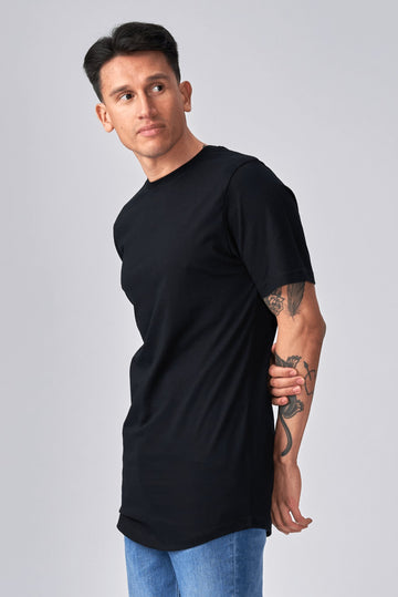Lang t -shirt - zwart