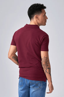 Muscle Polo Shirt - Burgundy