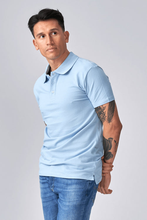 Muscle Polo Shirt - Light Blue - TeeShoppen Group™ - T-shirt - TeeShoppen
