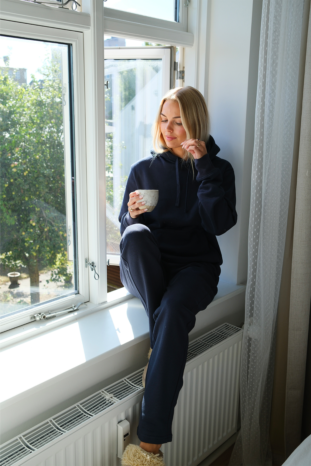 Essential sweatset met capuchon voor dames - Marineblauw