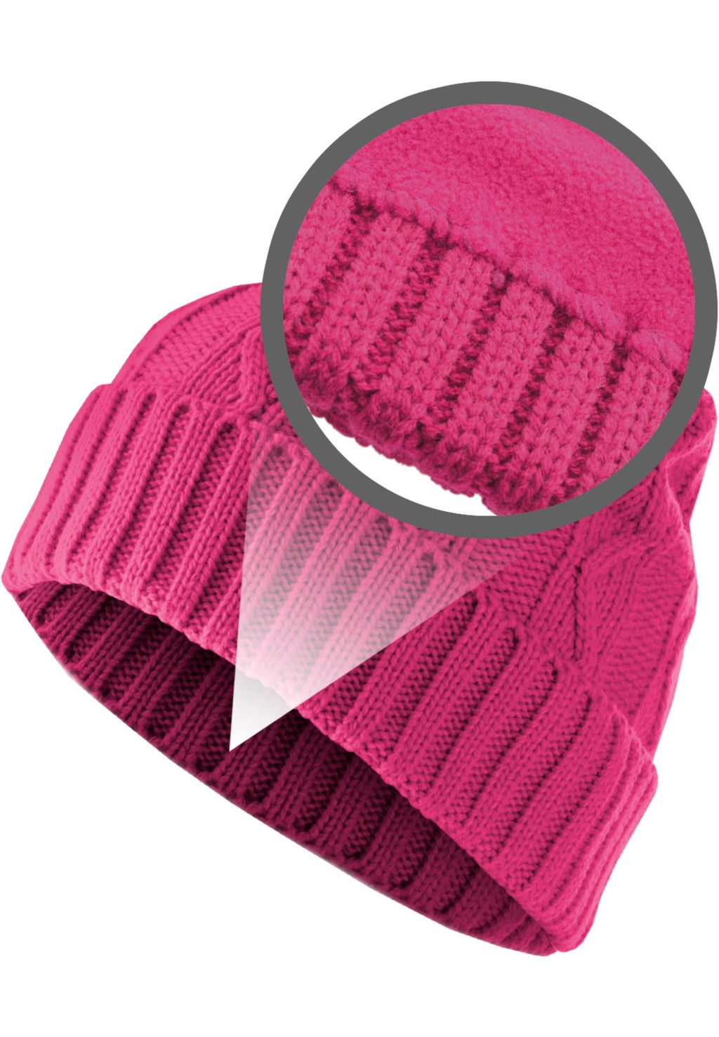 Volgende Beanie Kabelflap - Magenta