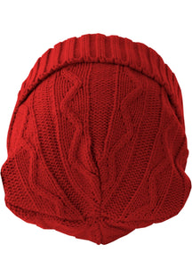 Volgende Beanie Kabelflap - Rood