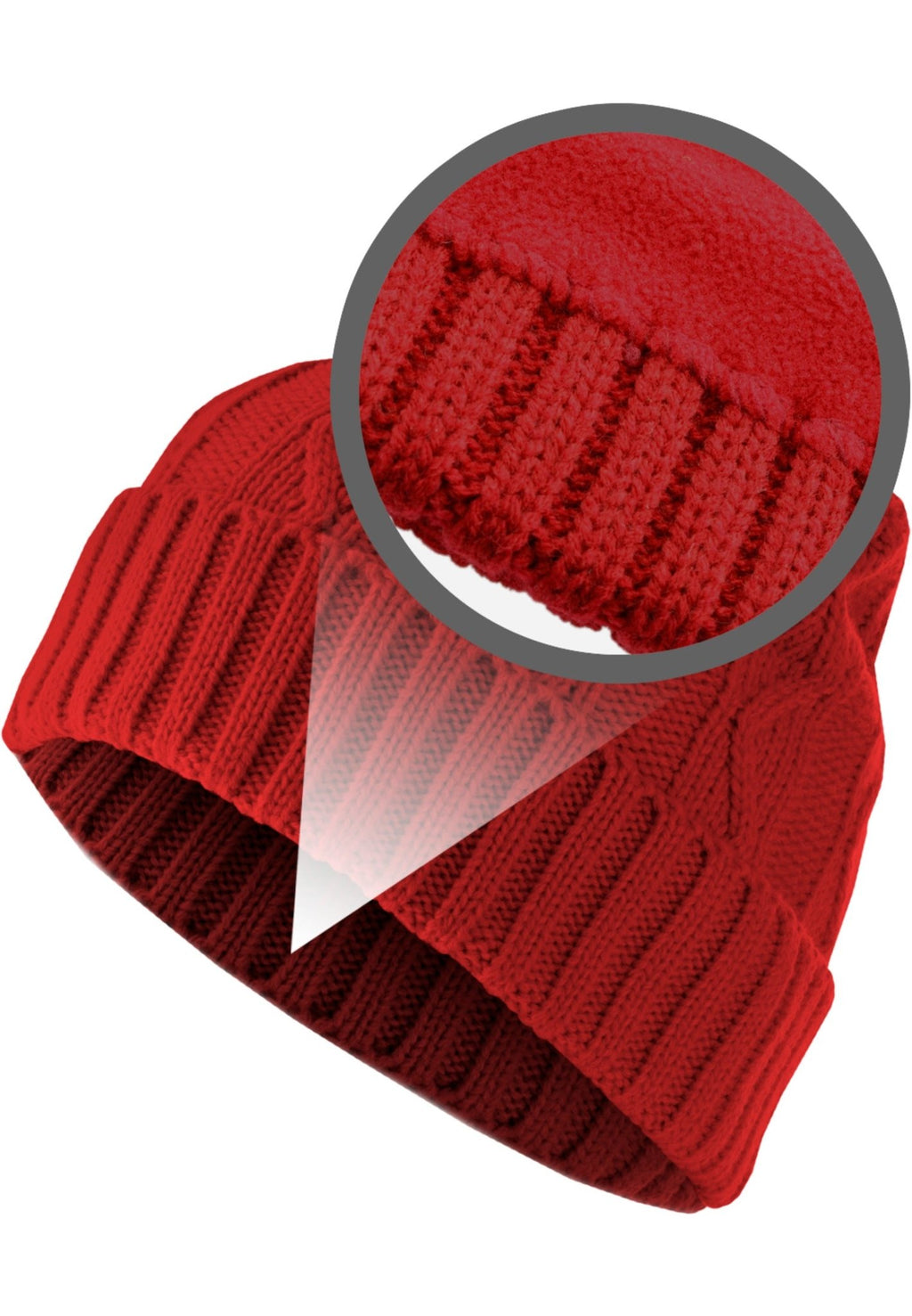 Volgende Beanie Kabelflap - Rood