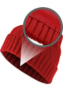 Volgende Beanie Kabelflap - Rood