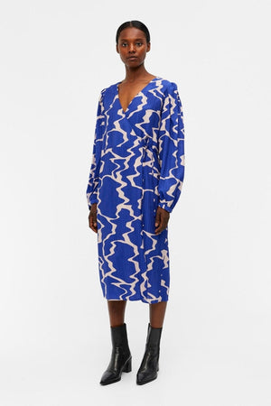 Vanja wrap kjole - clematis blauw