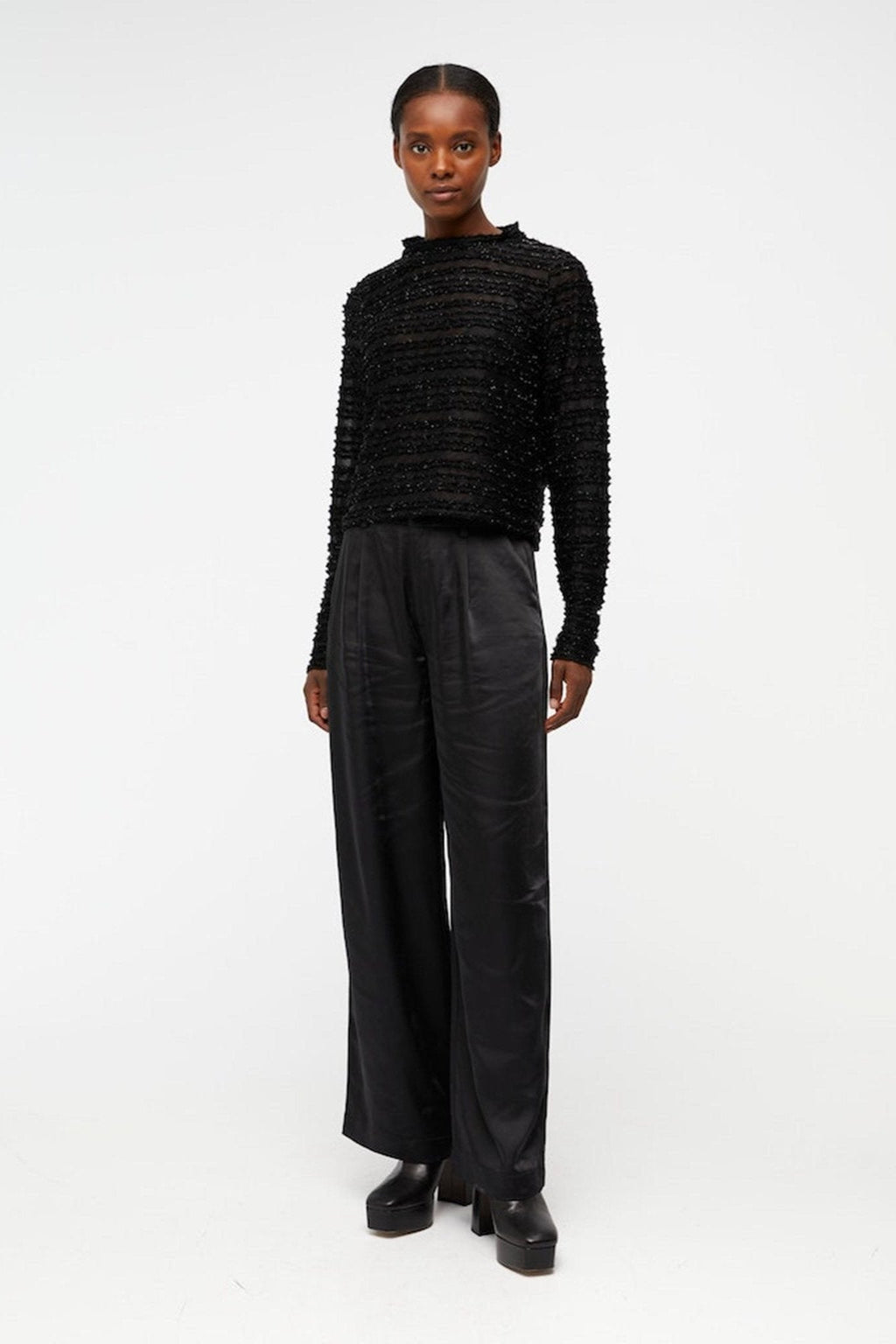 Runa Langærmet Bluse - Sort