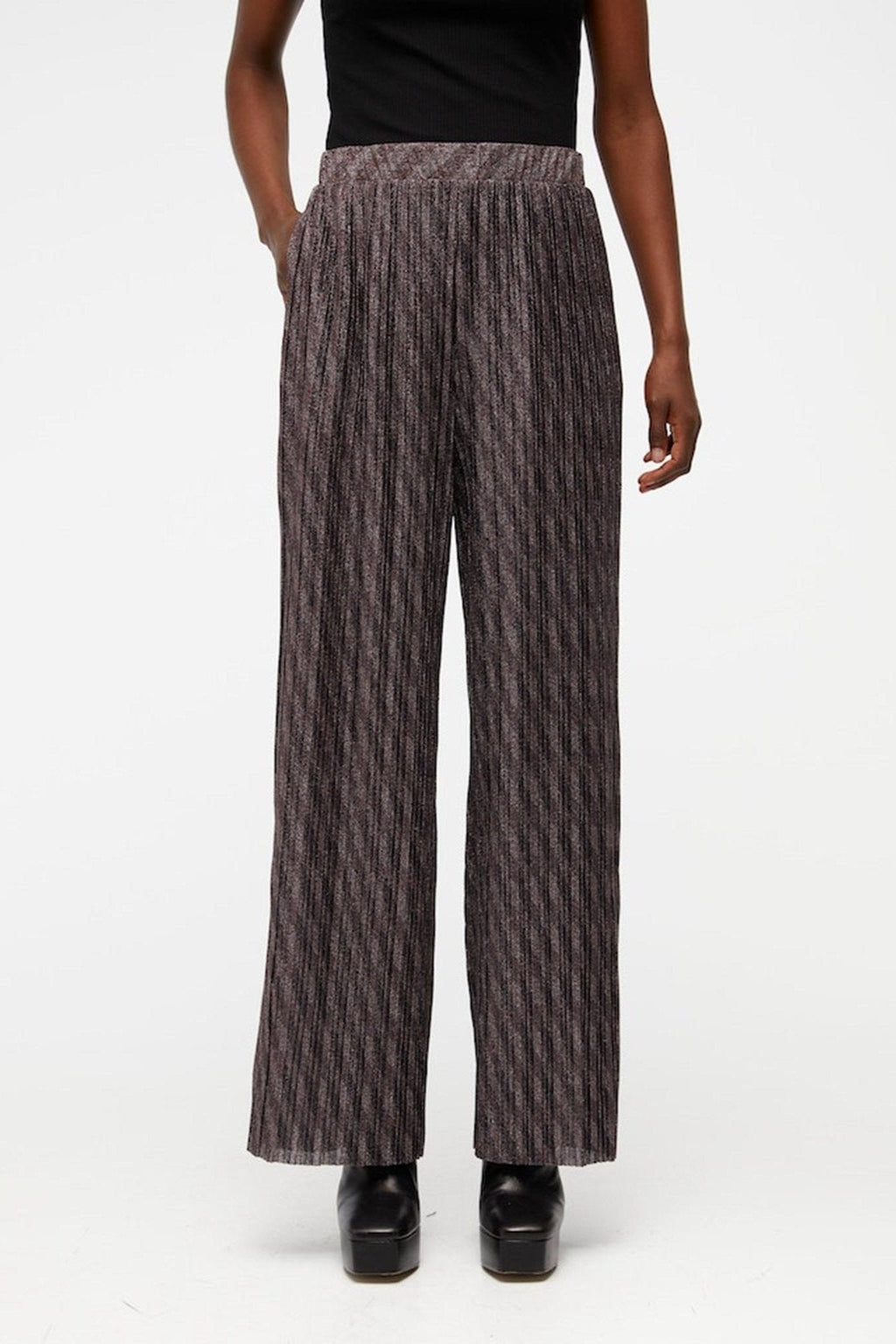 Lux High Taille Bukser - Sorteren