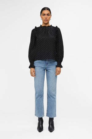 Petri Langærmet Top - Sort