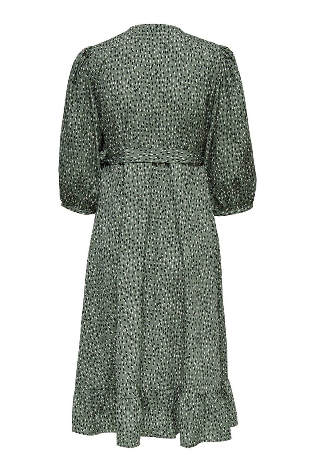 Olivia 3/4 wrap midi -jurk - Balsam Green