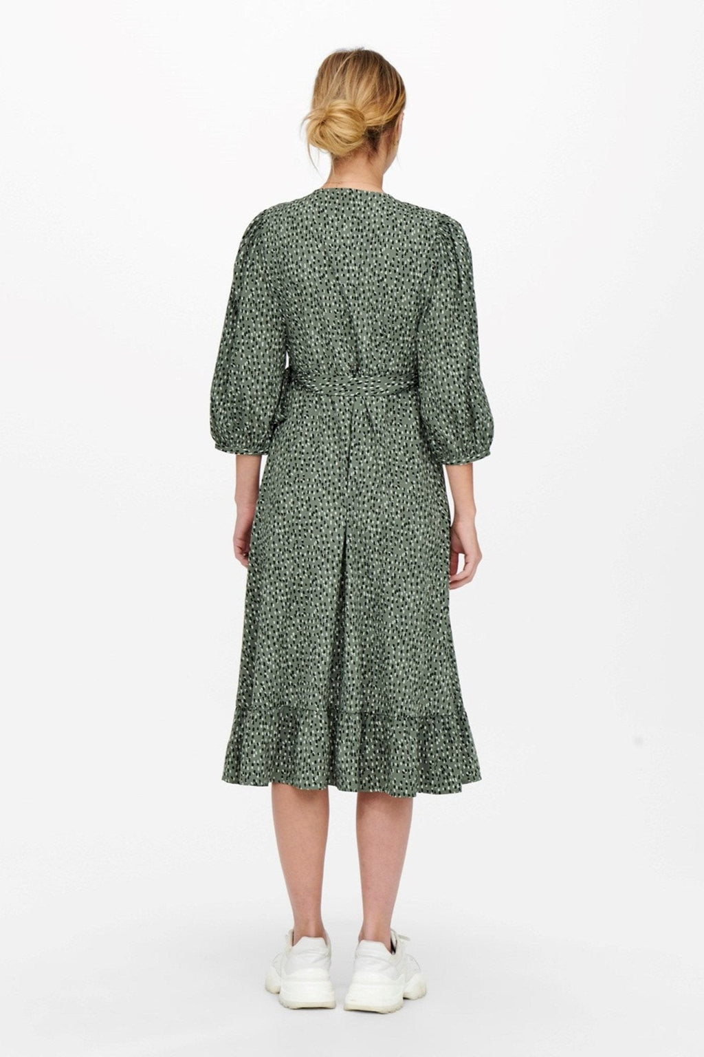 Olivia 3/4 wrap midi -jurk - Balsam Green