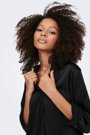 Victoria Satin Dress - Zwart