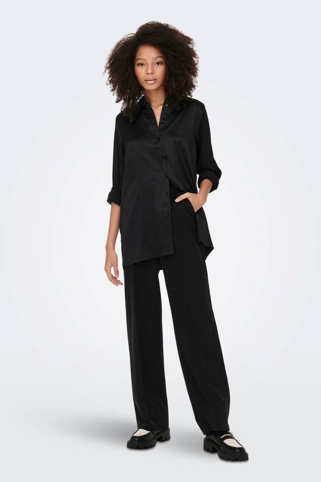 Victoria Satin Dress - Zwart